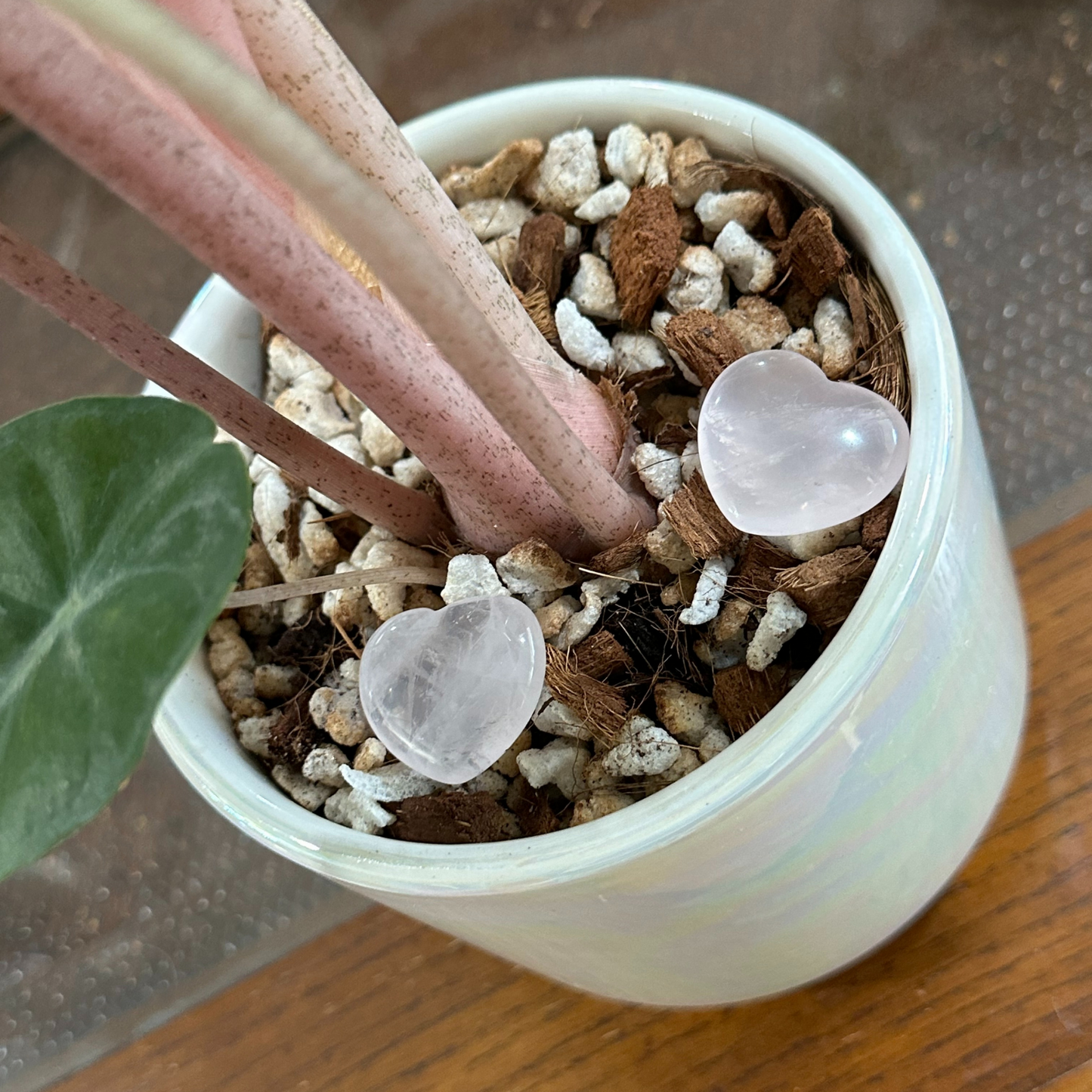 Rose Quartz Puffy Heart